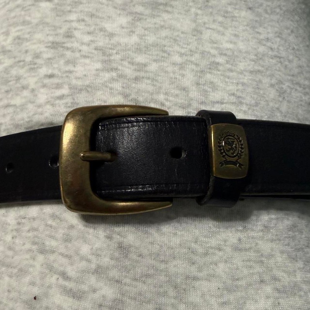Tommy Bahama Black Leather Belt Size 36 Woven Casual Resort